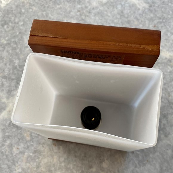 NIB West Elm Bathroom Sconce Milk Glass Cherry Wood - Picture 5 of 7